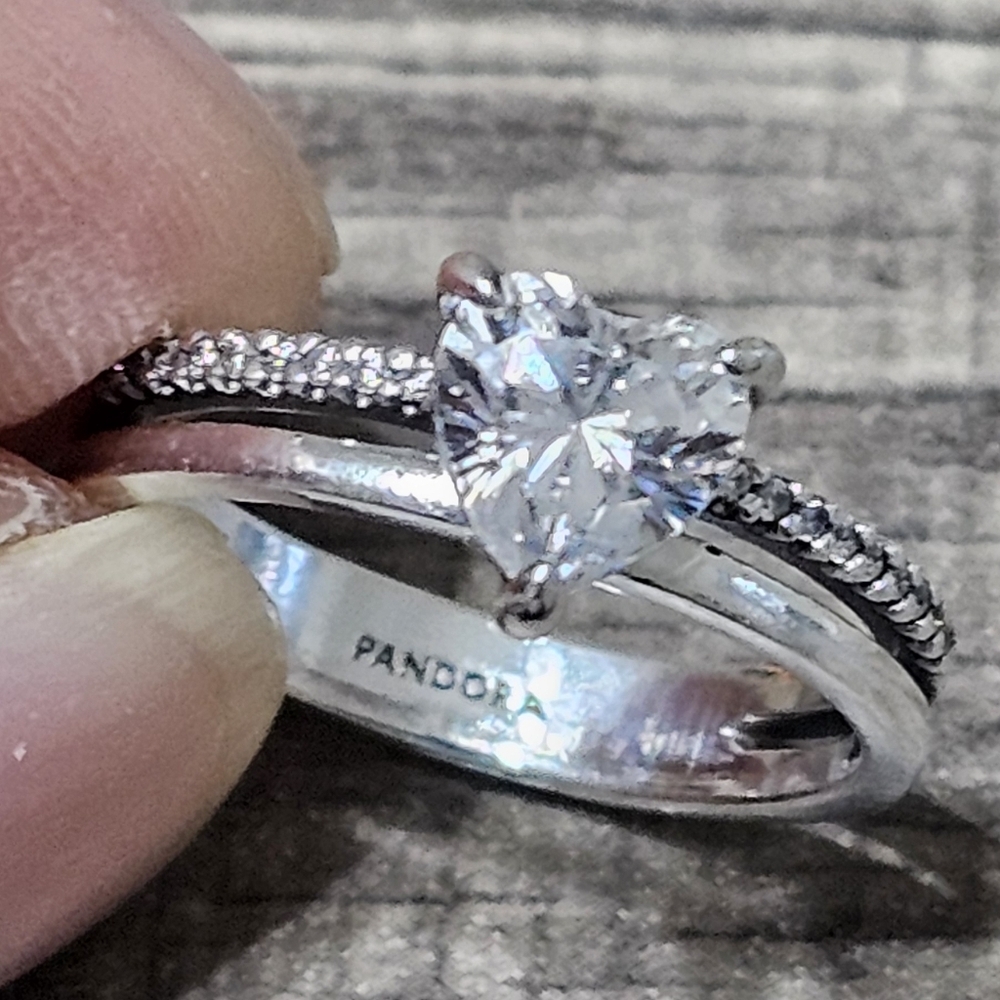 Authentic Pandora Double Band Heart RingSterling silver - Picture 2 of 7